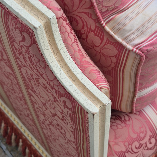 1990s Meroni Francesco Attr. Italian Neoclassical Style Arm Chair For Sale - Image 12 of 17