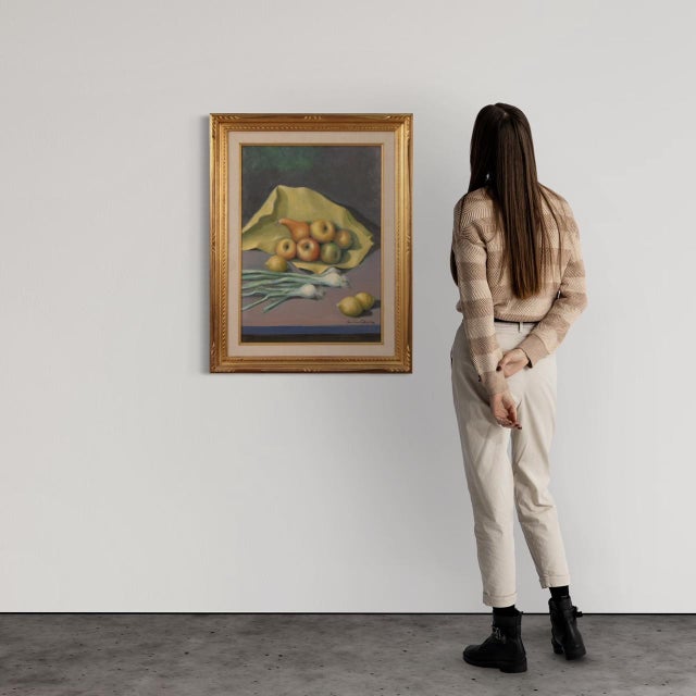 Italian painting from the first half of the 20th century. Framework oil on canvas, first canvas, depicting still life with...