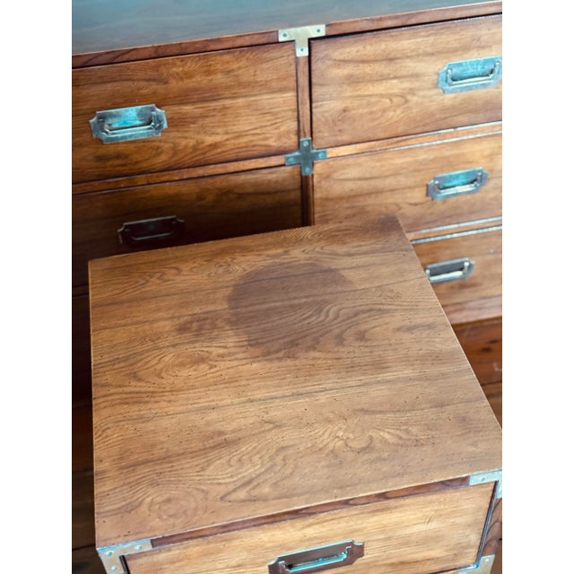 Bernhardt Midcentury Bernhardt Campaign Chest of Drawers and Nightstand Set of 2 For Sale - Image 4 of 10