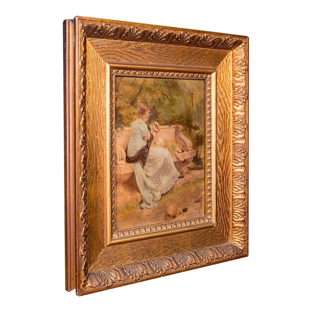 1900's Antique Convex Glass Print For Sale