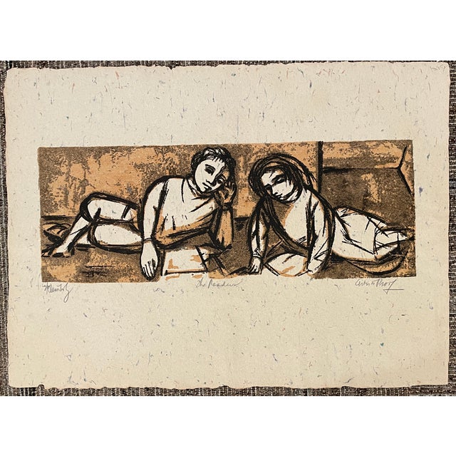 Frank Kleinholz (1901-1987) "The Readers," 1964, screenprint on handmade paper. Pencil signed, titled and marked as an...