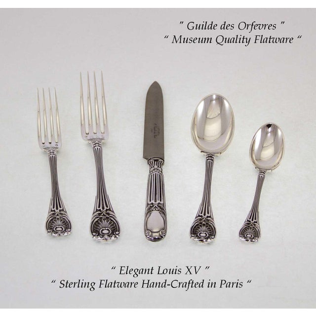 1990s Du Barry Sterling Silver Hand-Crafted 5-Piece Flatware Place-Setting For Sale - Image 9 of 12