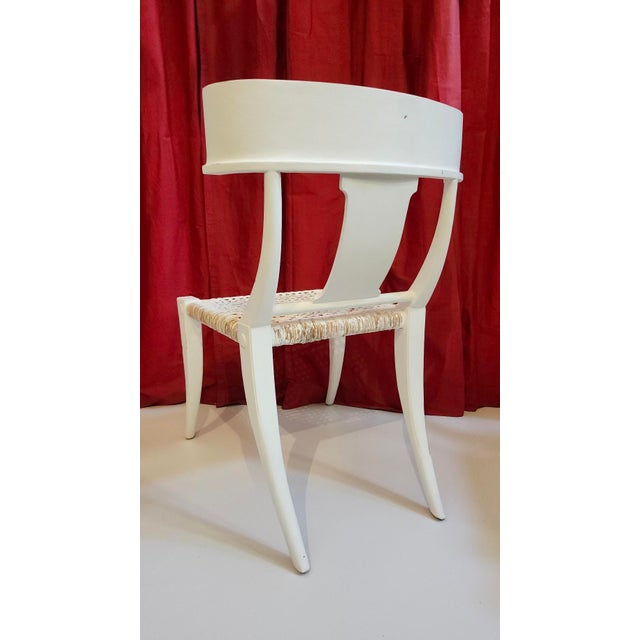 2000 - 2009 Klismos & Faux Bamboo Distressed Greecian Plaster Style Finish Dining Chairs, 2 Klismos End Chairs, 6 Bungalow 5 Aubrey Side Chairs For Sale - Image 5 of 18