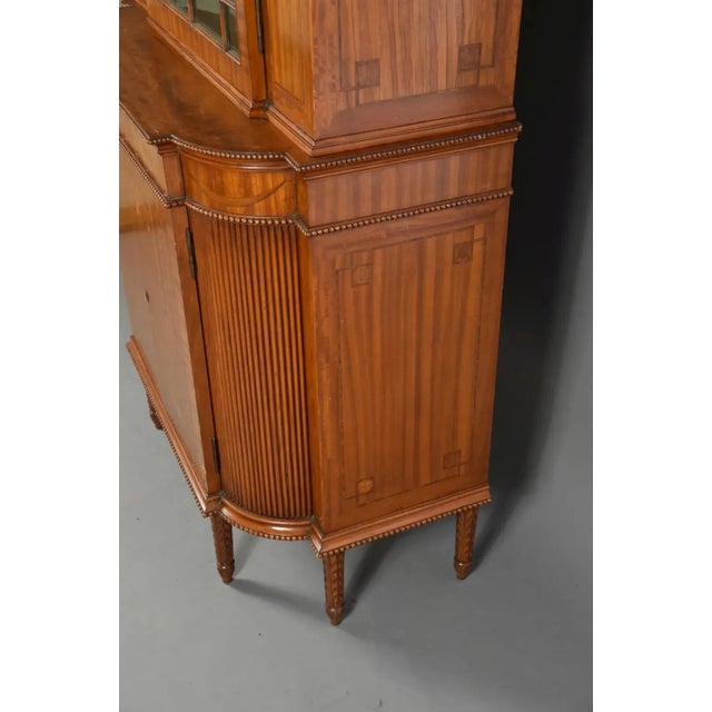 Antique Satinwood Cabinet, Single Door and Feather Plumes at Top For Sale In West Palm - Image 6 of 7