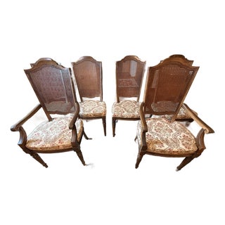 Vintage Ethan Allen Cane Back Dining Chairs- Set of 6 For Sale