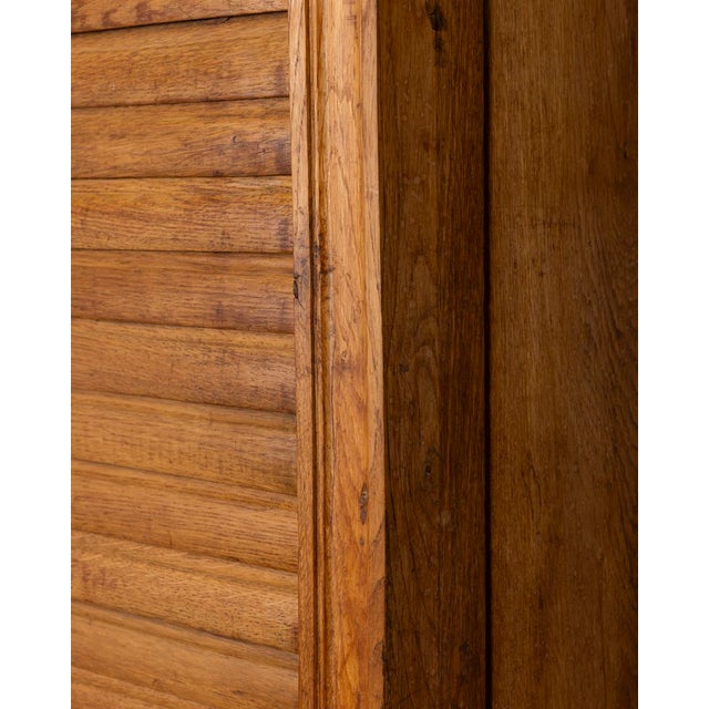 1940s Vintag Industrial Style Wooden Rolling Shutter Filing Cabinet, 1940s For Sale - Image 5 of 18