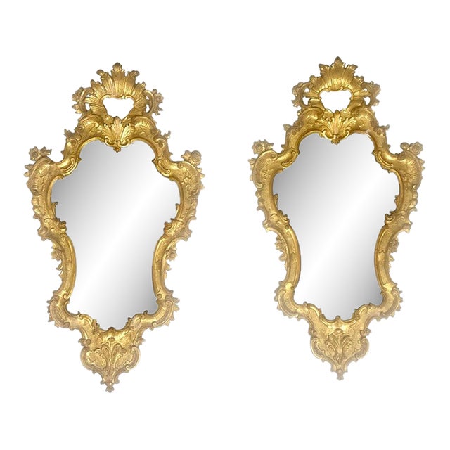 19th Century Italian Carved Giltwood Mirrors For Sale
