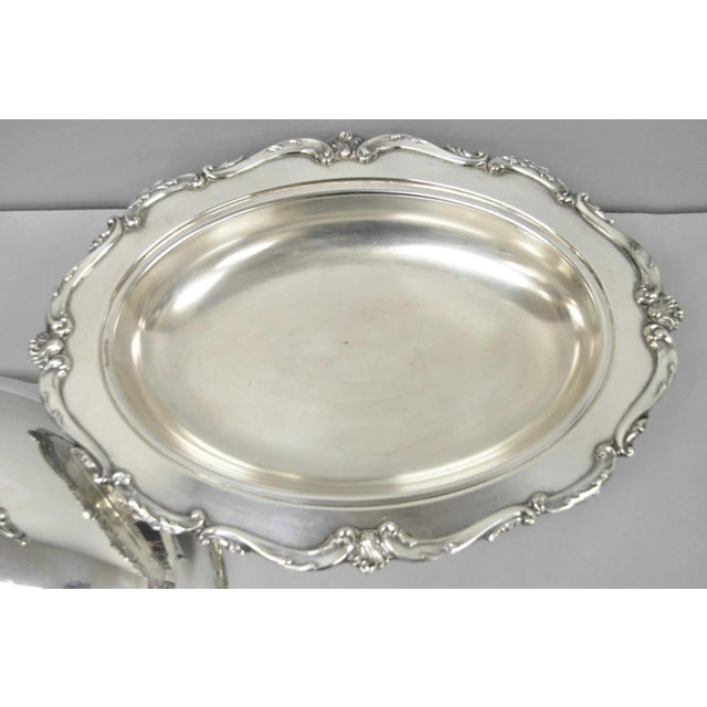 Vintage Eton Victorian Silver Plated Large Oval Covered Warming Dish Platter For Sale - Image 13 of 18