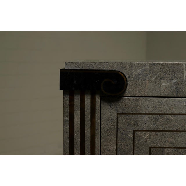 Tessellated Stone and Brass Sideboard from Maitland Smith, 1980s For Sale - Image 12 of 15