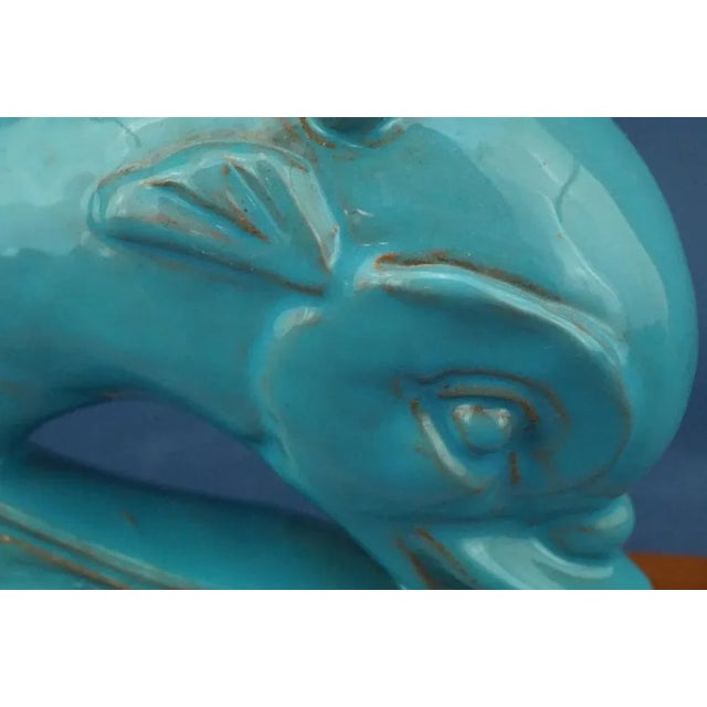 20th Century Futurist Ceramic Sculpture of Cherub on Dolphin by Riccardo Gatti, Italy For Sale - Image 18 of 18