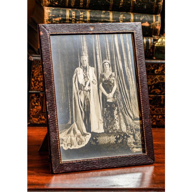 Art Deco Rare Signed Presentation Photograph Portrait Viceroy of India Antique Leather Frame Home Decor Collectible For Sale - Image 3 of 11