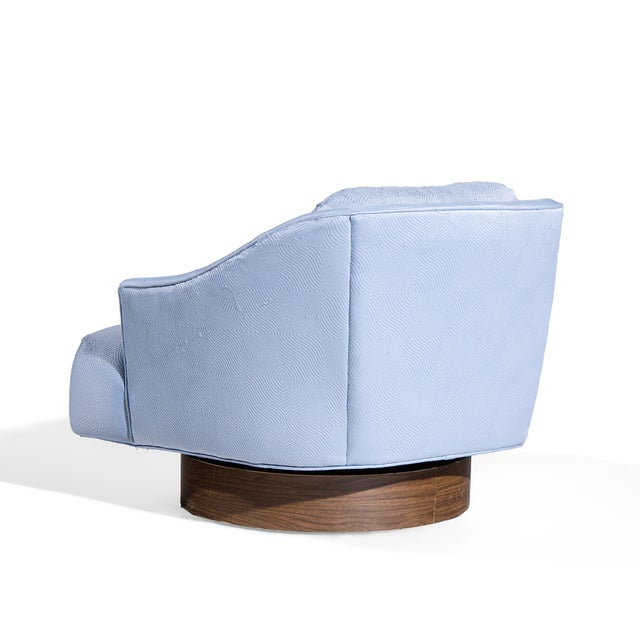 Brown Harvey Probber Style Mid Century Walnut Swivel Lounge Chairs - Pair For Sale - Image 8 of 12