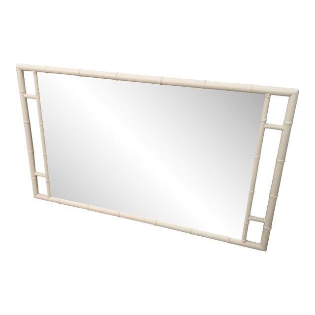 Mid Century Kittinger Furniture Craftsmen Bamboo-Style Wall Mirror For Sale