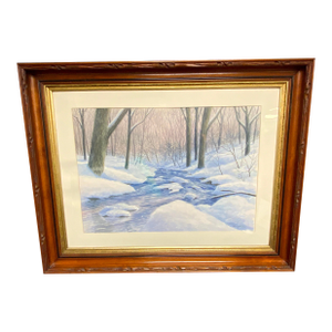 1980’s Winter Scene Watercolor by Charles McCaughtry
