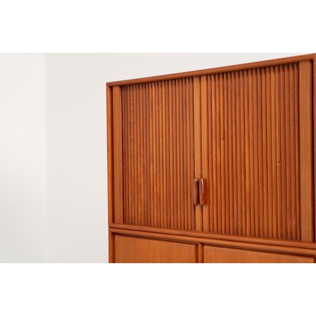 Brown Highboard with Tambour Doors by Heinrich Riestenpatt, 1960s For Sale - Image 8 of 16