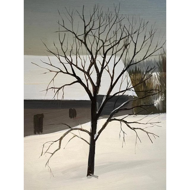Modern Claude Sauthier, Savoie in Winter 2, Oil on Wood, 1970s For Sale - Image 3 of 12