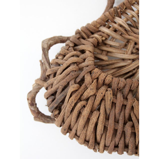 Vintage Woven Vine Wall Basket For Sale - Image 9 of 10