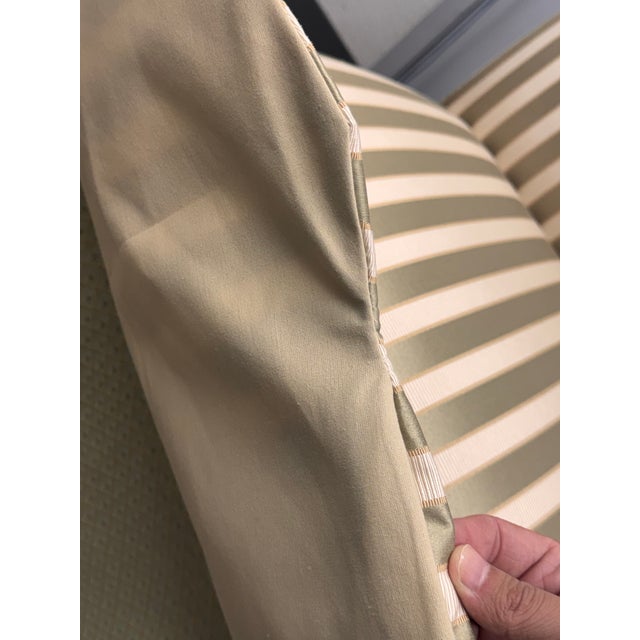 2000 - 2009 Ethan Allen Striped Upholstered Skirted Dining Chairs, Pair For Sale - Image 5 of 12