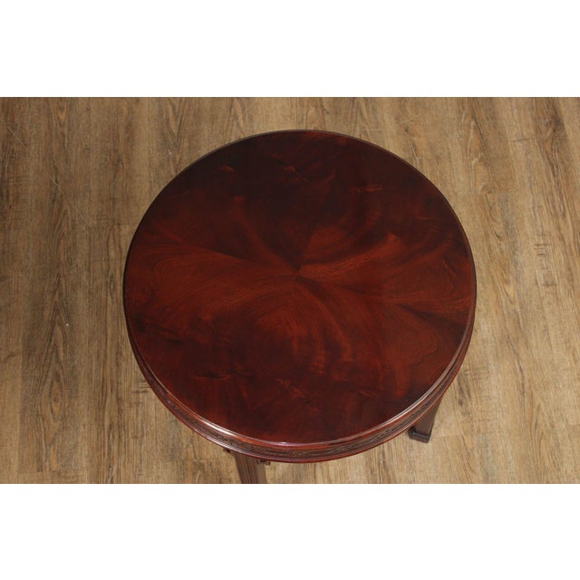 Chippendale Colony Furniture Chippendale Style Round Mahogany Side Table For Sale - Image 3 of 12