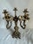 Pair of Antique Ornate French Rococo 5-Arm Brass Candelabras For Sale In Washington DC - Image 6 of 12