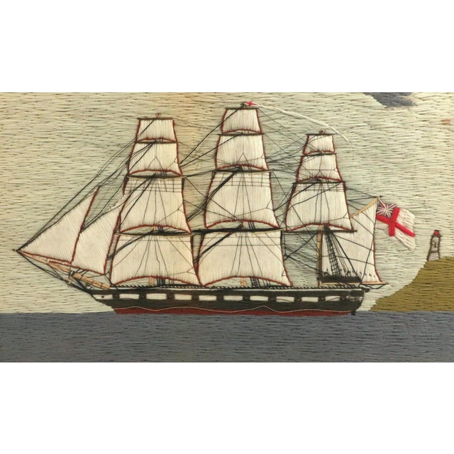 Pair of Royal Navy Sailor’s Woolworks by the Same Hand With Trapunto Sails For Sale - Image 14 of 18