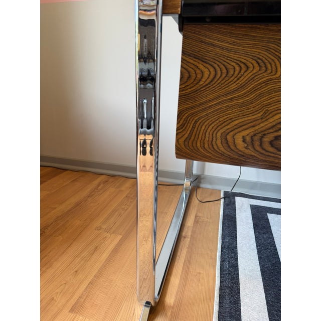Peter Protzman for Herman Miller Zebrawood & Chrome Desk, Tubular Collection, 1970-1971 For Sale - Image 13 of 17