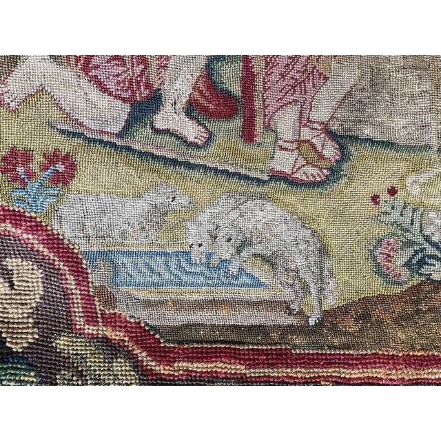15th Century & Earlier Antique French Louis XIV Point De Saint-Cyr Needlework Tapestry For Sale - Image 5 of 12
