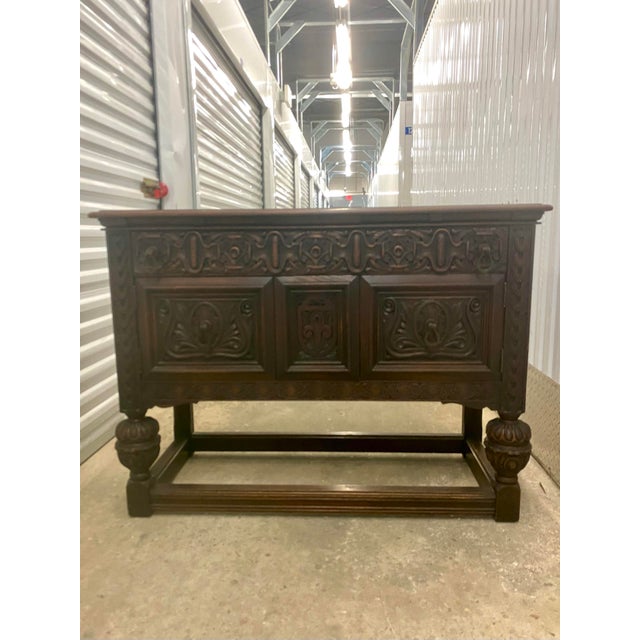 Antique Carved Oak Sideboard or Buffet by the H Krug Furniture Company . For Sale In Miami - Image 6 of 12