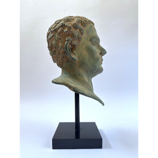 1990s Classical Greco Roman-Style Portrait Bust, on Stand For Sale - Image 9 of 12