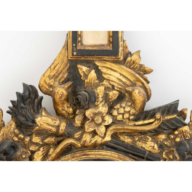 Baroque Italian Baroque Style Ebonized & Gilt Barometer For Sale - Image 3 of 11