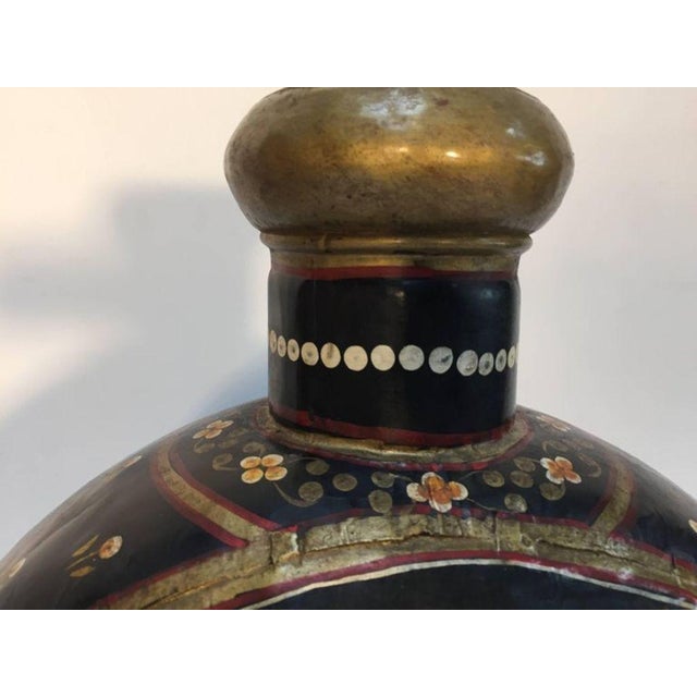Mughal Copper Black Metal Water Vessel Jug Rajasthan India For Sale In Palm Springs - Image 6 of 10