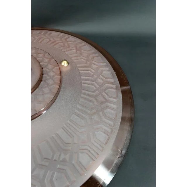 Art Deco Hanging Light in Pink Glass and Chrome Bronze by Henry Petitot for Atelier Petitot, 1930 For Sale - Image 12 of 13