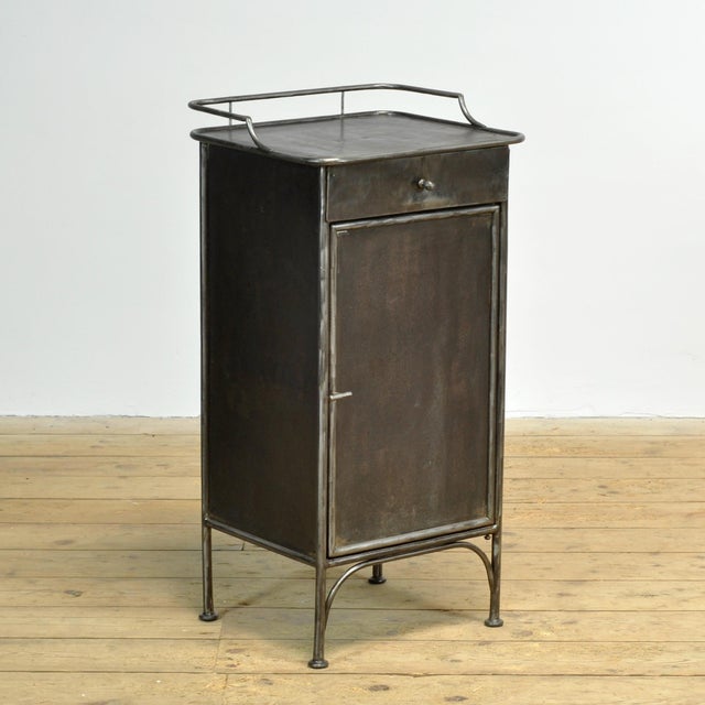 Industrial Antique Iron Bedside Table, 1910s For Sale - Image 3 of 13