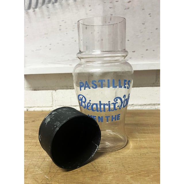 Art Nouveau Set of 4 French Antique -Pastilles Beatrix,Vals -Apothecary/Candy Store Jars. For Sale - Image 3 of 6