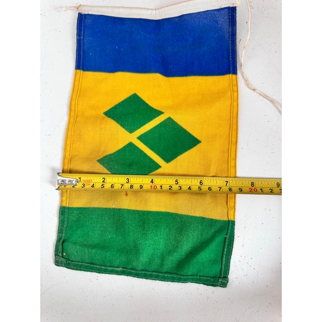 Saint Vincent & the Grenadines Vintage Nautical Burgee Flag For Sale - Image 4 of 11