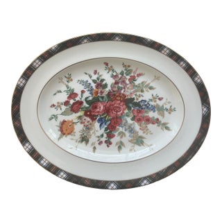 1990s Wedgwood Ralph Lauren Hampton Floral Platter For Sale