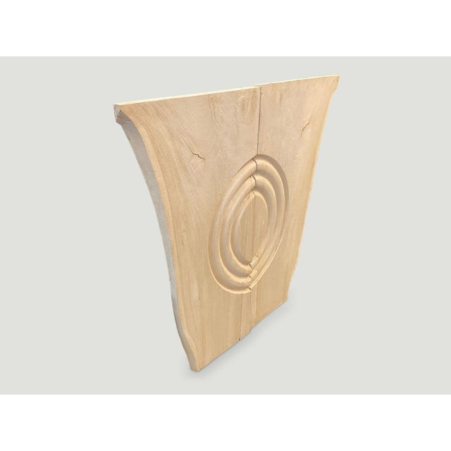 Andrianna Shamaris Bleached Teak Wood Minimalist Panel For Sale - Image 4 of 5