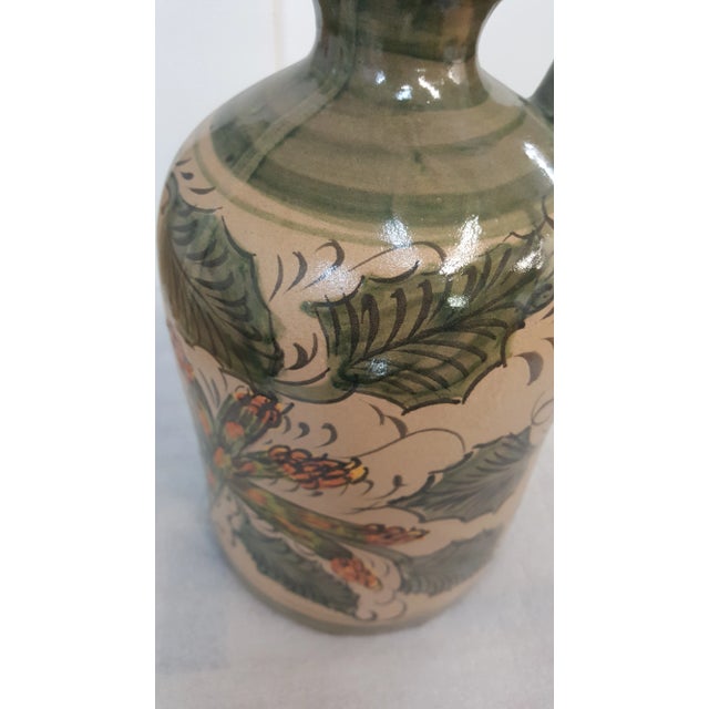 Ceramic Sarreid Leaves and Asparagus Ceramic Painted Pitcher For Sale - Image 7 of 8