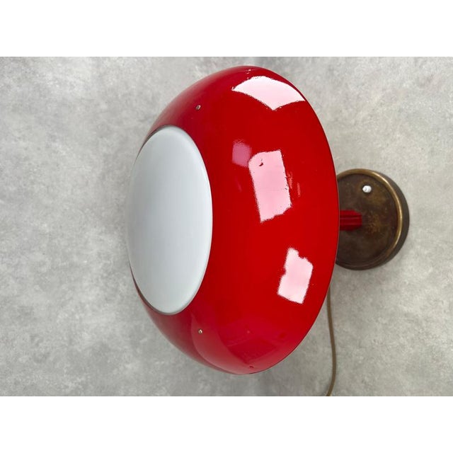 Art Deco Red Mushroom Desk Lamp, 1930s For Sale - Image 6 of 11