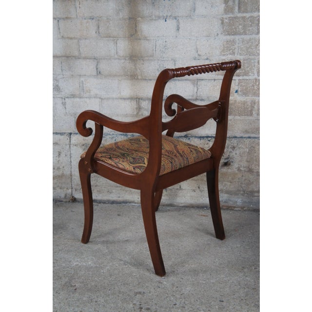 Early 20th Century Antique Styled by Park English Regency American Cherry Paisley Dining Chairs - Set of 6 For Sale - Image 6 of 11