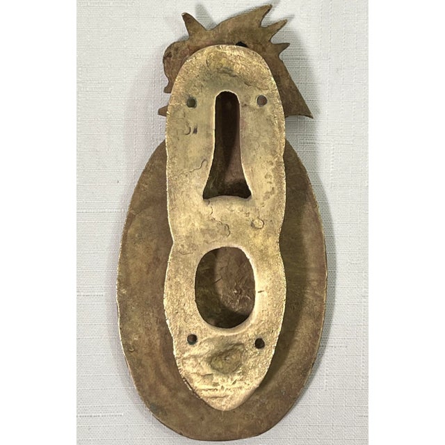 Metal Vintage Brass Pineapple Door Knocker Palm Beach Regency Style For Sale - Image 7 of 7