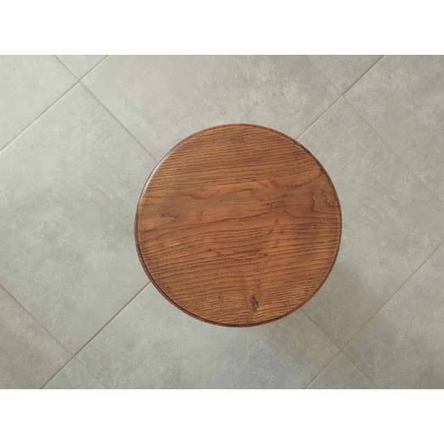 Brutalist Folk Art in Stool in Oak For Sale - Image 11 of 14