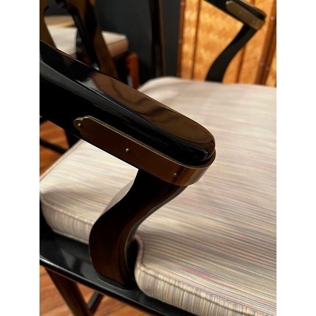 Paint James Mont Century Black Lacquer 'Ming' Bar Stools - A Pair For Sale - Image 7 of 12