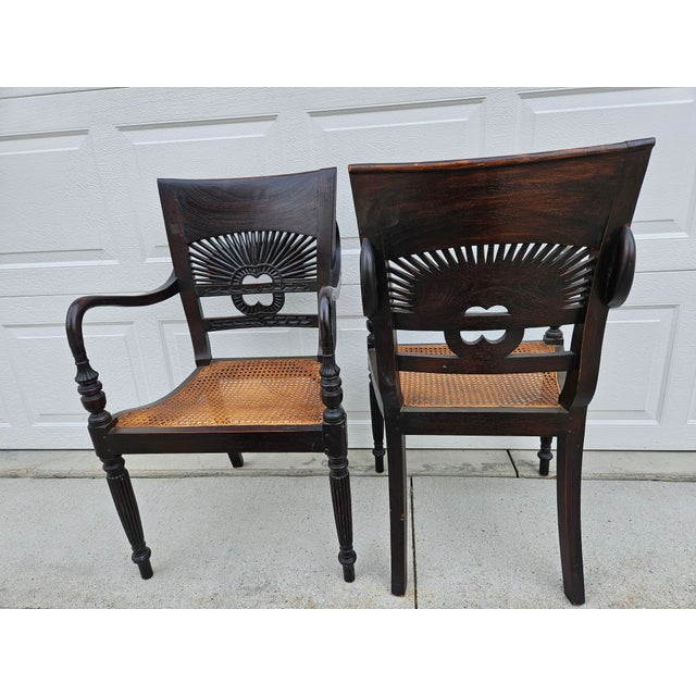 Anglo-Indian British Colonial Carved Armchairs For Sale - Image 11 of 15
