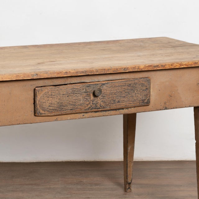 Early 19th Century Early 19th Century Swedish Painted Pine Farm Table Console For Sale - Image 5 of 13