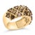 Contemporary 10K Yellow Gold Plated .925 Sterling Silver 3.0 Cttw Champagne Diamond Multi Lattice Band Ring - Size 7 For Sale - Image 3 of 6