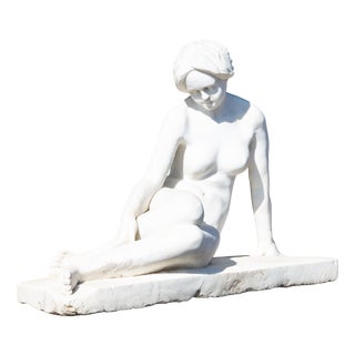 Reclining Female Nude in Marble, Early 20th Century, Marble For Sale