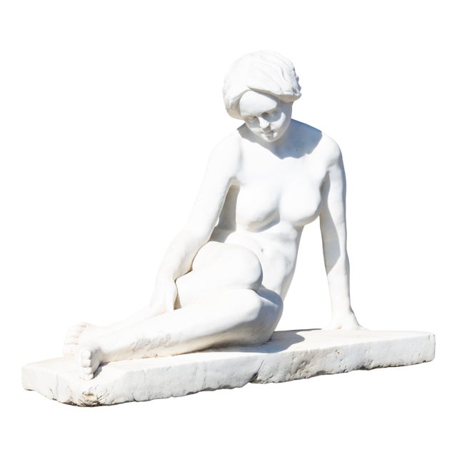 Reclining Female Nude in Marble, Early 20th Century, Marble For Sale
