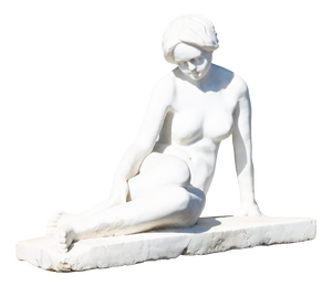 Reclining Female Nude in Marble, Early 20th Century, Marble