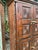 Mid-Century Modern Antique Indian Sunburst Carved Armoire | Dark Wood Double-Door Wardrobe Cabinet 66 For Sale - Image 3 of 6